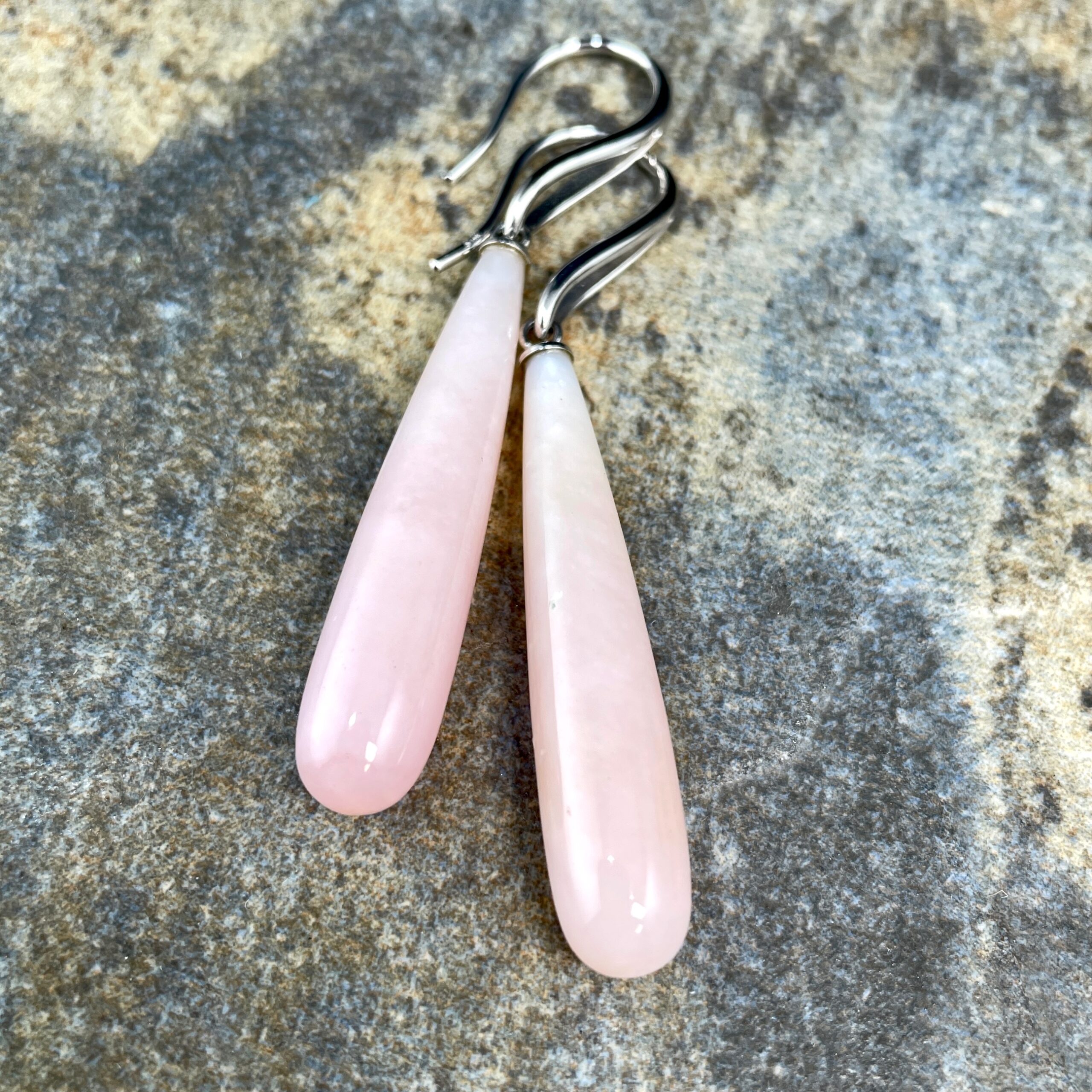 Pink Opal Drop Earrings - Sholdt Jewelry Design