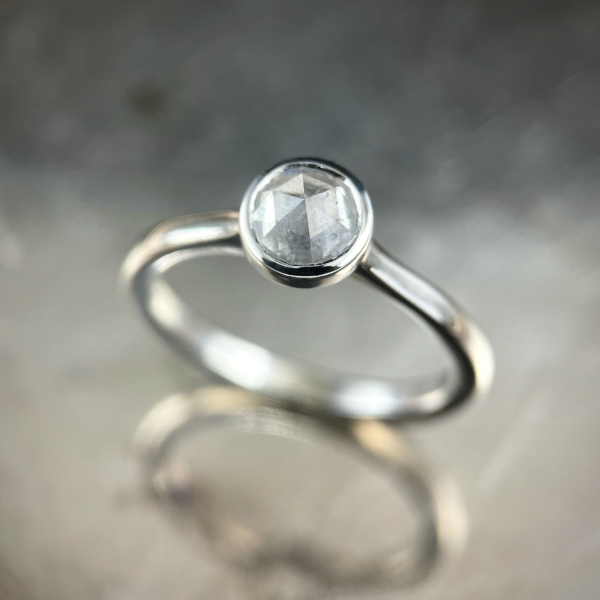 Rose cut diamond bezel ring
