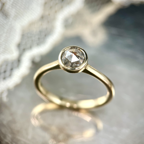 Rose cut diamond bezel ring