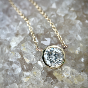 Diamond Bezel Necklace Pendant